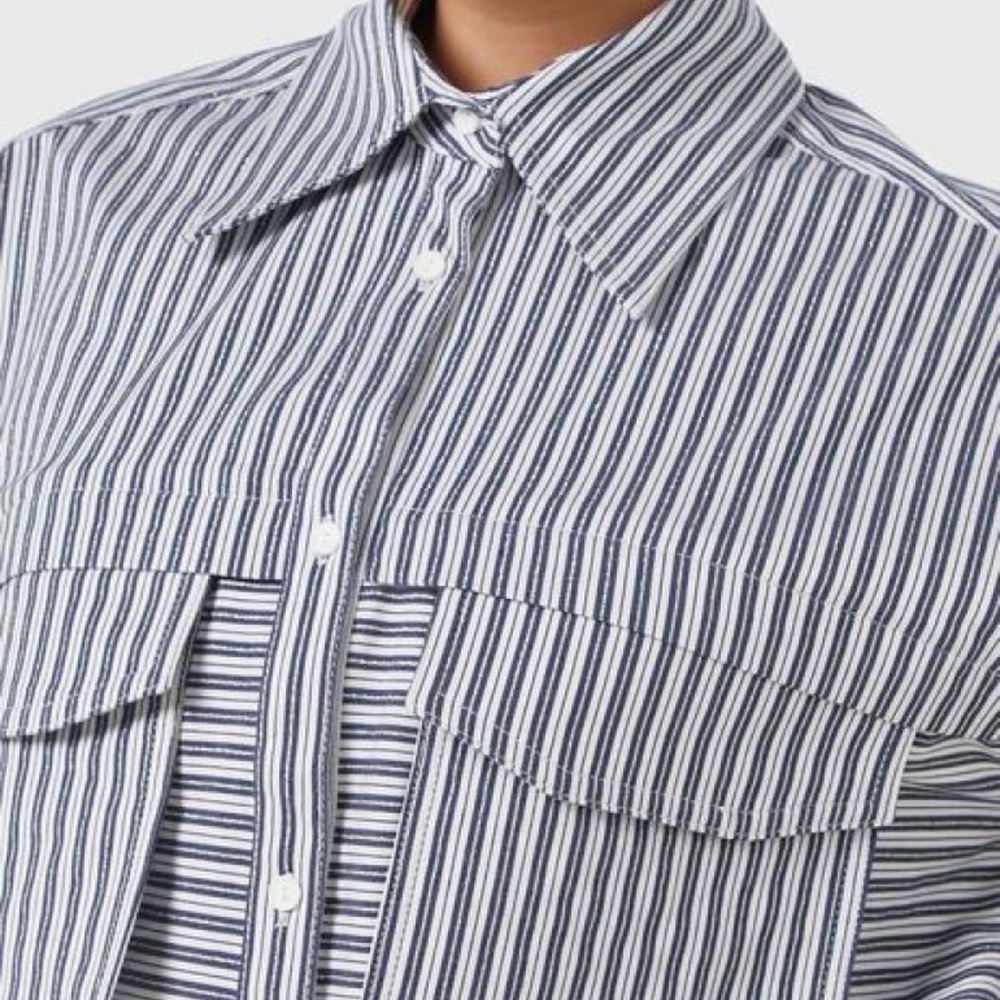 NOCTURNE Striped Crop Shirt - Picture 4 of 9